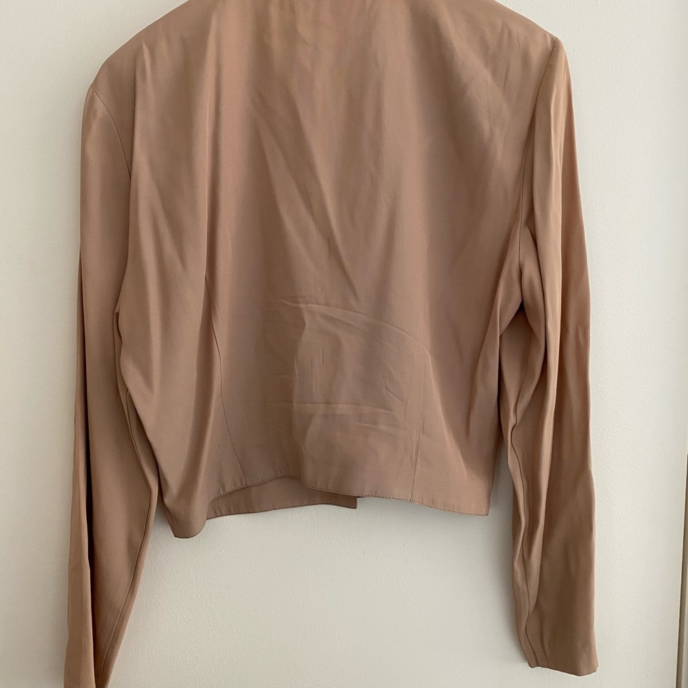 90s Vintage Dusty Rose Taupe Blouse- M - Picture 6 of 9